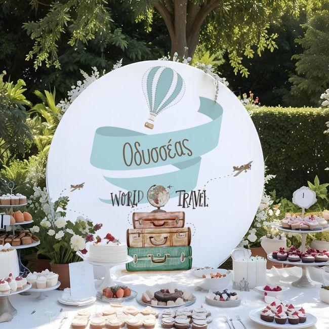 Wooden printed sign, Journey, world travel