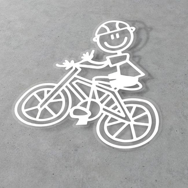 Car sticker Family Boy with a bicycle 1