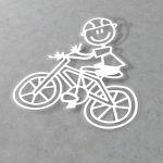 Car sticker Family Boy with a bicycle 1
