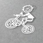 Car sticker Family Boy with a bicycle 2