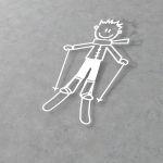 Car sticker Family Boy skier