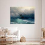 Canvas print Ship on stormy seas, Aivazovsky I.