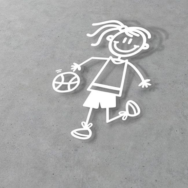 Car sticker Family Girl basketball player