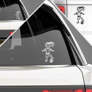 Car sticker Family Girl football player player