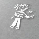 Car sticker Family Girl with a guitar