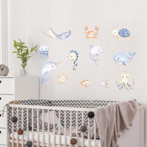 Wall stickers watercolor, Cute forest animals