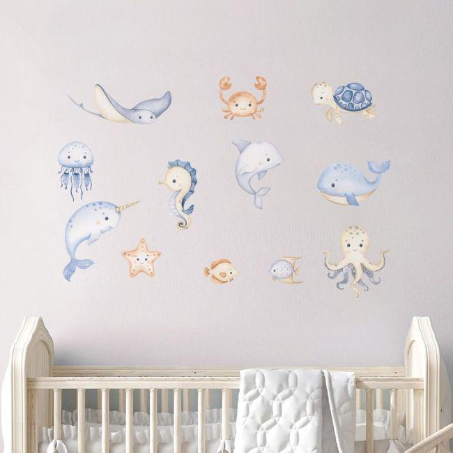 Wall stickers watercolor, Cute forest animals