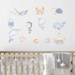 Wall stickers watercolor, Cute forest animals