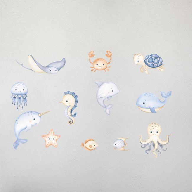 Wall stickers watercolor, Cute forest animals