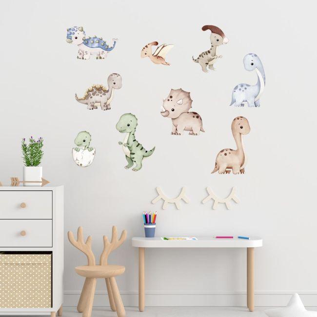 Wall stickers Cute watecolor dinos