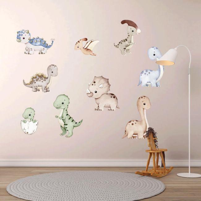 Wall stickers Cute watecolor dinos
