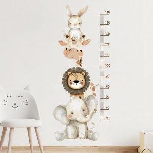 Cute African animal height stickers