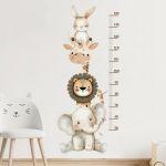 Cute African animal height stickers
