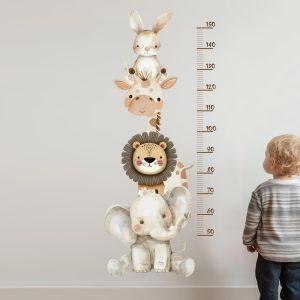 Cute African animal height stickers 2