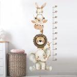Cute African animal height stickers