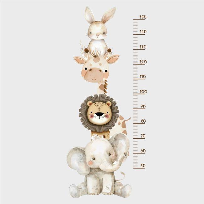 Cute African animal height stickers