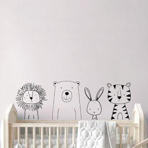 Kids wall stickers Animals in a row 2