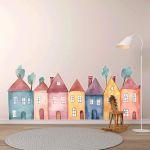 Kids wall stickers Houses in a row, art 1