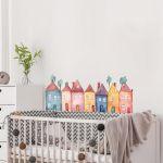 Kids wall stickers Houses in a row, art 1