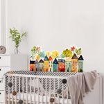 Kids wall stickers Houses in a row, art 2