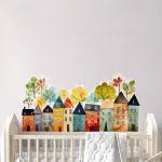 Kids wall stickers Houses in a row, art 2