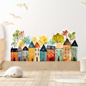 Kids wall stickers Houses in a row, art 2