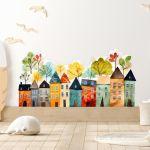 Kids wall stickers Houses in a row, art 2
