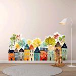 Kids wall stickers Houses in a row, art 2