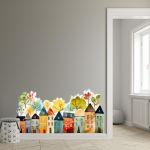 Kids wall stickers Houses in a row, art 2