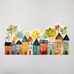 Kids wall stickers Houses in a row, art 2