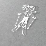 Car sticker Family Girl skier