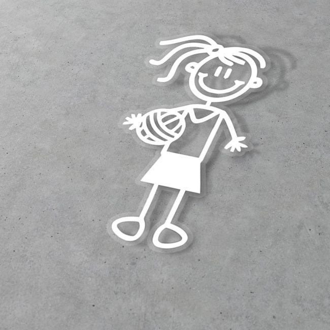 Car sticker Family Girl volleyball player