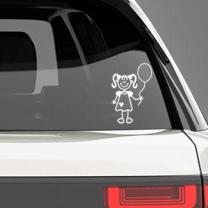 Car sticker Family Girl with a balloon 2