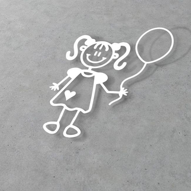 Car sticker Family Girl with a balloon