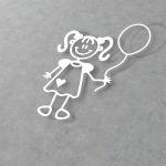 Car sticker Family Girl with a balloon