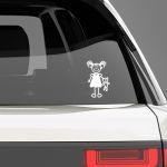 Car sticker Family Girl with a teddybear