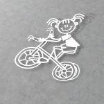 Car sticker Family Girl with a bike