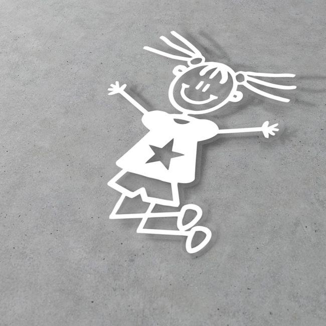 Car sticker Family Girl happy