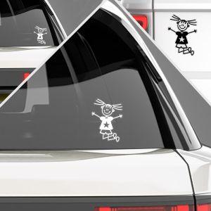 Car sticker Family Girl happy