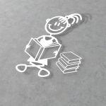 Car sticker Family Girl with books