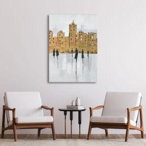 Canvas print Human figures in the brown city vertical Framed canvas View 1 2
