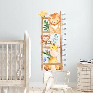 Animals on a ladder height stickers