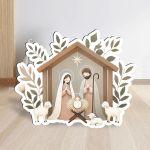 Wooden figure printed Cute Manger