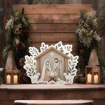 Wooden figure printed Cute Manger