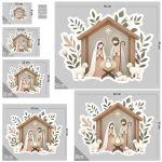 Wooden figure printed Cute Manger