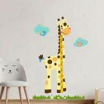 Wall stickers height measure Cute giraffe, boy