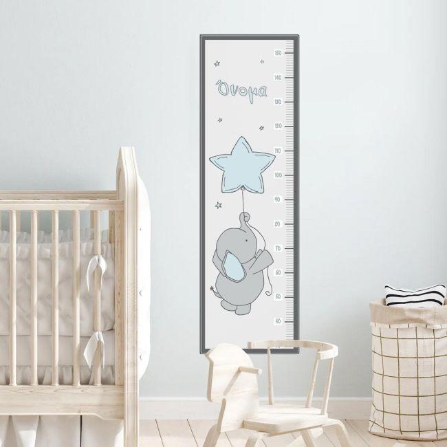 Wall stickers height measure Elephant in the stars