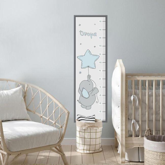 Wall stickers height measure Elephant in the stars
