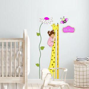 Wall stickers height measure, Giraffe , girl 2