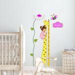 Wall stickers height measure, Giraffe , girl